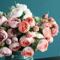 Wind reciting the ancient autumn colors peony Lilian foreign peony European-style oil painting Style Tea Flower Desktop Living room Dining Room for soft clothing