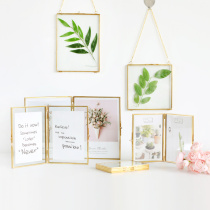 Fengyin light luxury creative folding wall glass photo frame setting plant specimen clip frame soft model room design