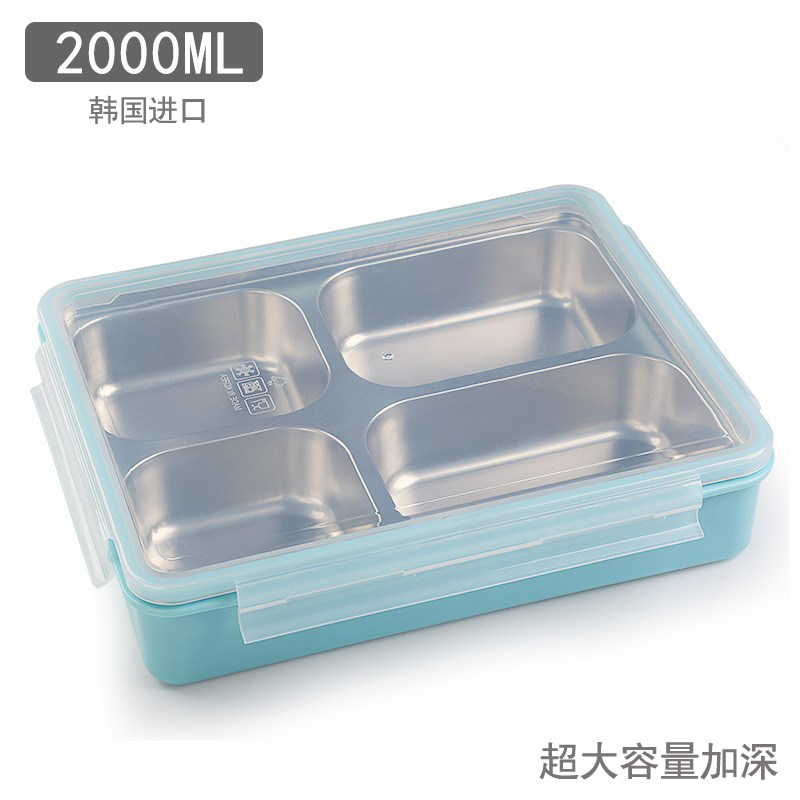 304 stainless steel lunch box students special sub-grid dinner plate large number dining box insulated oversized capacity office cafeteria
