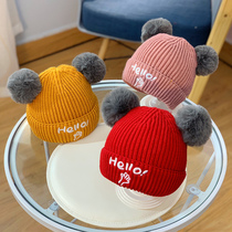 Autumn and winter baby wool hat childrens cotton girl boy hat girl Korean tide warm knitted hat