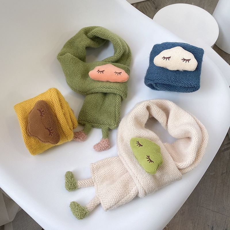 Young children Scarf Autumn winter Men's and women's warmth 6-12 months Scarf Children Scarf baby Han version Tidal Cartoon Scarves