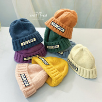New baby wool hat autumn and winter men and women warm knitted hat tide candy color melon skin cap cap cap