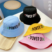 New children fishermans hat spring boys and girls baby basin hat cute wild summer double-sided wearing sunshade hat