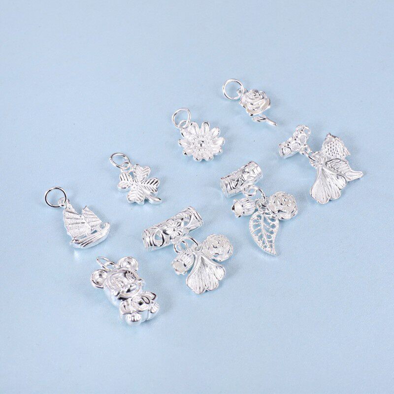 999  목걸이 각종 펜던트 여성용 네잎 클로버 순은 펜던트 심플한 팔찌 종 선박 브랜드 실버 장식품