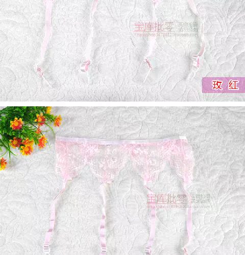 Vớ cao với gợi cảm ~ ren trong suốt có thể điều chỉnh kích thước tam giác garter 6 màu thành quần tất dây nịt