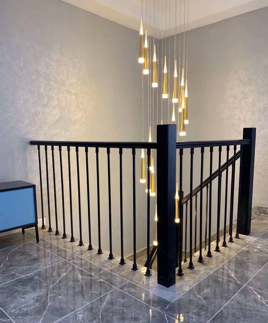 Shanghai Stairway Armrest Modern Light Lavish Style Tooling Wind Aluminum Alloy Stairway Guard Rail Suzhou Kunshan Mountain