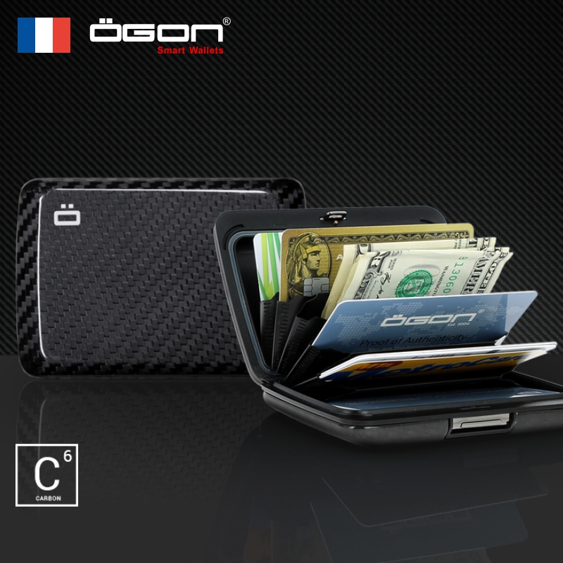 French OGON Euroclip Carbon Fiber Wallet Waterproof Anti-RFID Card Bag Anti-Magnetic Card Case High-end Gift