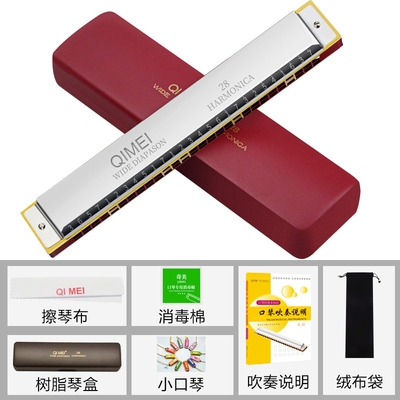 Học sinh mới bắt đầu chơi kèn harmonica đa âm 28 lỗ chuyên nghiệp chơi nhạc cụ c-tune 24 lỗ cho người lớn trẻ em - Nhạc cụ phương Tây