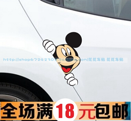 Exterior decoration supplies reflective body stickers cartoon cute funny cover scratches battery electric motorcycle car stickers Mickey