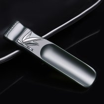 Genuine products and Tian jade tea spoon Xinjiang Qingyu teaspoon Gongfu tea accessories Tea Road jade tea shovel with certificate