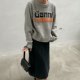 ເສື້ອຢືດ Wool sweatshirt ແບບ Nordic casual 24 ດູໃບໄມ້ລົ່ນແລະລະດູຫນາວຈົດຫມາຍໂລໂກ້ jacquard round neck pullover sweater ສໍາລັບແມ່ຍິງ