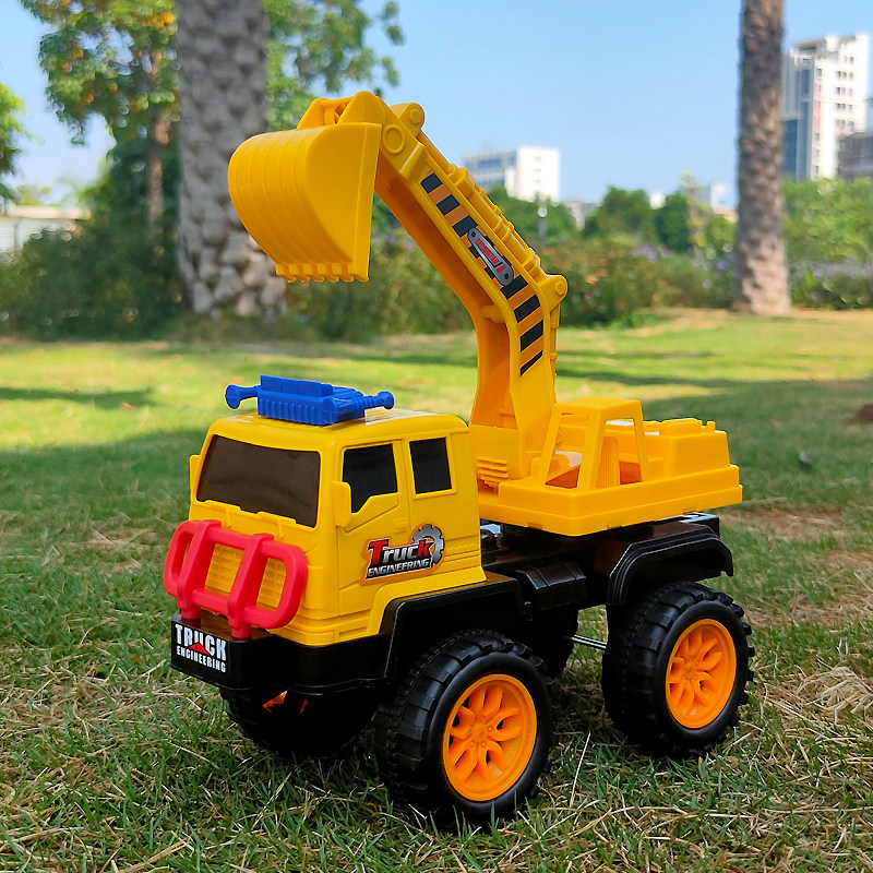 Children's large sliding engineering toy car digging bucket mud machine crane mixing beach model baby child