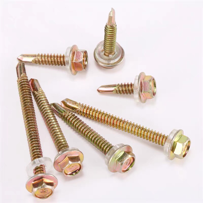 Add coarse lengthened self-tapping screw Outer hexagonal drill tail screw dovetail screw Colored steel tile self-drilling self-tapping nail national standard M6 3