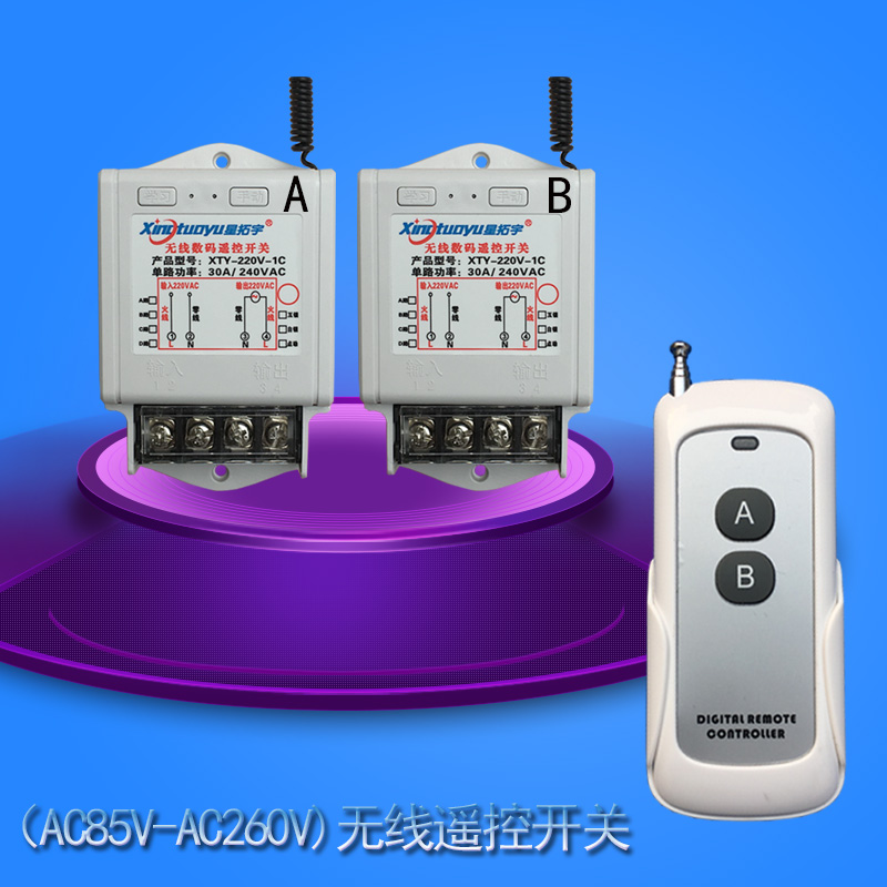 Xing Tuoyu 220V two-way independent high-power wireless remote control switch light motor water pump power controller 