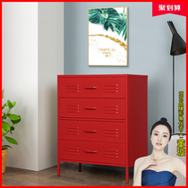 Living room Bedroom with lock bucket cabinet Small cabinet Wrought iron toy storage locker Drawer iron balcony finishing low cabinet