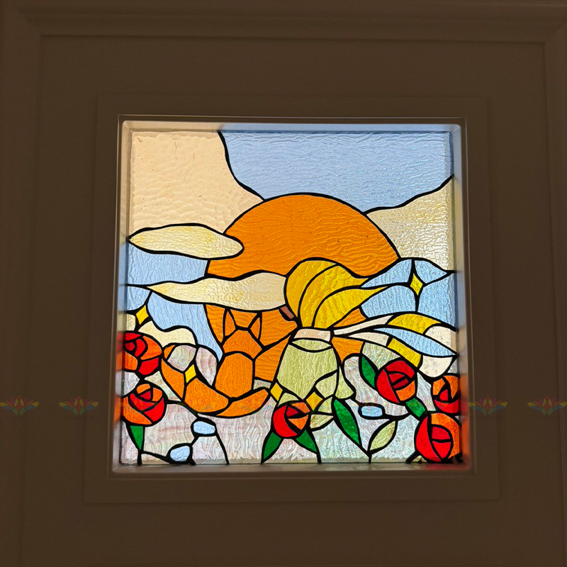 Handmade Stained Glass Tiffany-Style Inlaid and Welded Little Prince French-Style Children's Room Door Panel Glass Window Partition Handmade Stained Glass Tiffany-Style Inlaid and Welded Little Prince French-Style Children's Room Door Panel Glass Window Partition