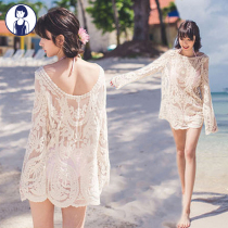 ins Net red version of Thailand Bali holiday bikini blouse hollow lace hot spring cardigan beach dress