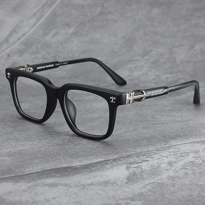 Xue Zhiqian Black Frame Square Frame Round Face Glasses Frame with Tr Temple Legs, Suitable for Prescription Lenses, Anti-Blue Light, Unisex Trendy Photochromic