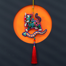 Wangs hand-created tiger stepping on the five poisons embroidery handmade diy material package three-dimensional double-sided self-embroidered high-end peace charm finished product