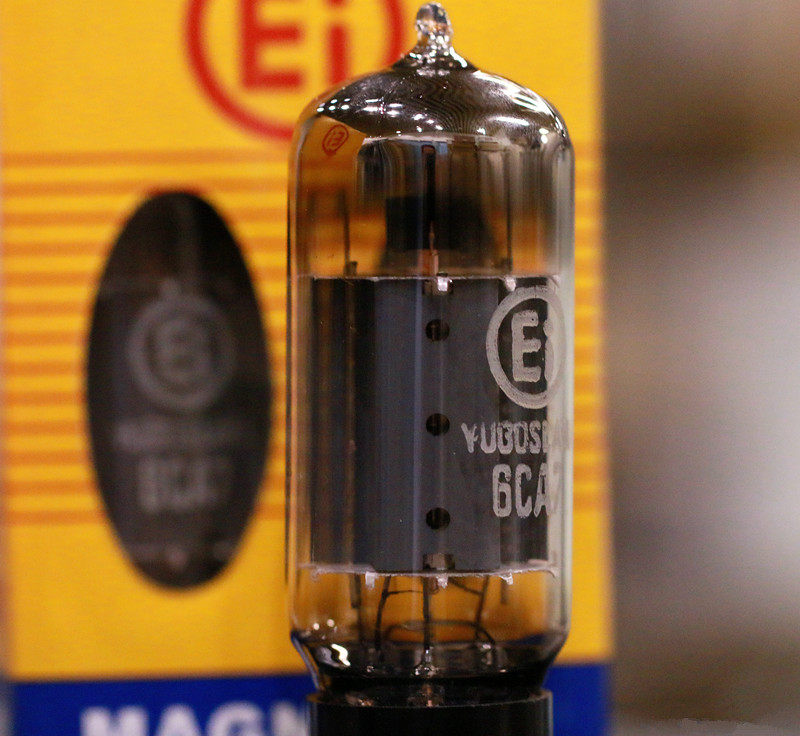 NOS name bile EI 6CA7 brand new original installation Early powder word Yugoslavia produces unique cross tops in Europe