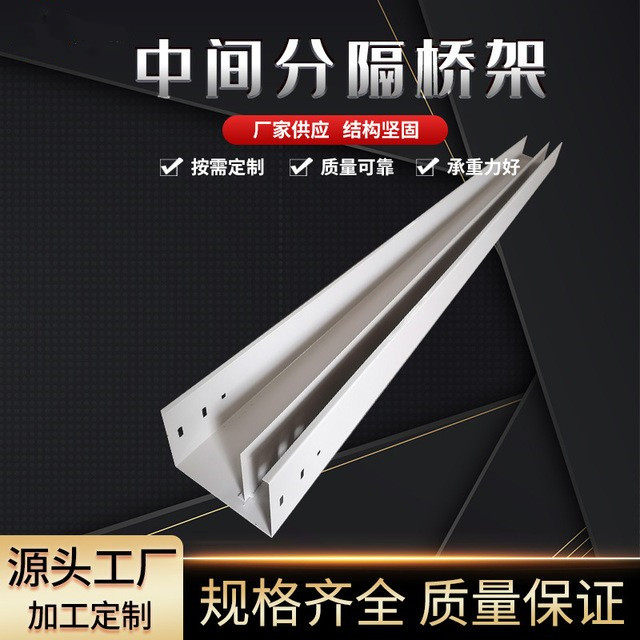 Galvanized trunking fireproof bridge 304 stainless steel aluminum alloy large span bridge trapezoidal divider groove 100*100