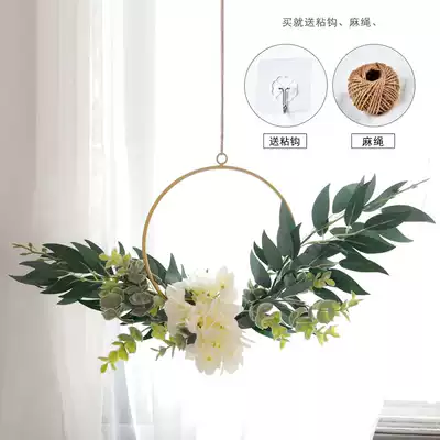 New Nordic ins Wind door decoration wall decoration home decoration living room dining room door decoration wreath door hanging simulation flower