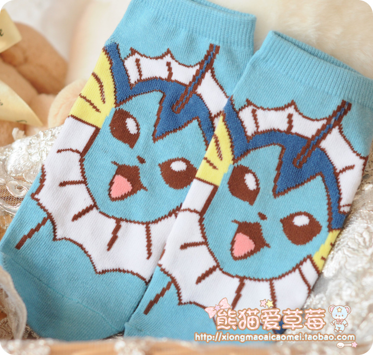 Nhật bản Pokemon Pokemon Pikachu Miao ếch vớ hoạt hình vớ ngắn vớ cotton dễ thương vớ nữ