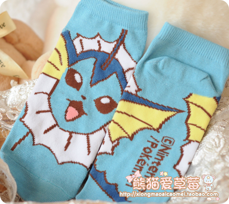 Nhật bản Pokemon Pokemon Pikachu Miao ếch vớ hoạt hình vớ ngắn vớ cotton dễ thương vớ nữ