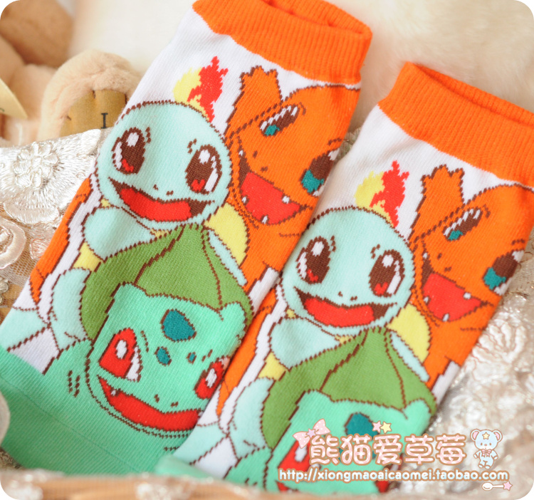 Nhật bản Pokemon Pokemon Pikachu Miao ếch vớ hoạt hình vớ ngắn vớ cotton dễ thương vớ nữ