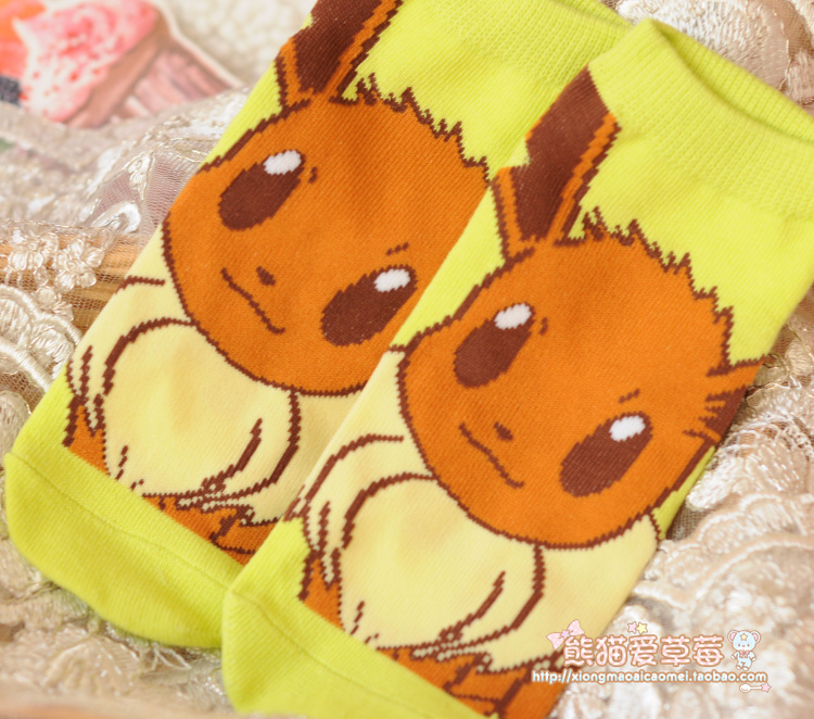 Nhật bản Pokemon Pokemon Pikachu Miao ếch vớ hoạt hình vớ ngắn vớ cotton dễ thương vớ nữ