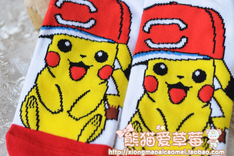 Nhật bản Pokemon Pokemon Pikachu Miao ếch vớ hoạt hình vớ ngắn vớ cotton dễ thương vớ nữ