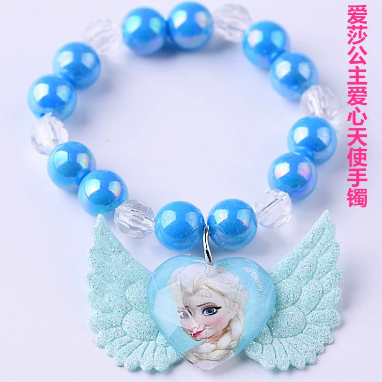 Frozen Kids Phụ kiện Vòng tay Dễ thương Angel Wings Crystal Đính cườm Vòng đeo tay Công chúa Vòng tay Trang sức - Vòng đeo tay Clasp