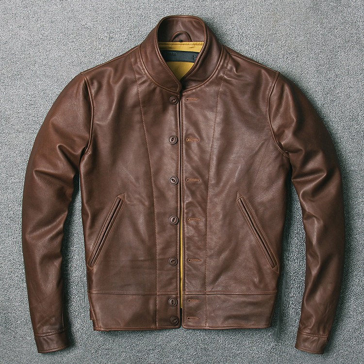 Tribute to Einstein memorial leather Armeikazi men's leather leather tire cowhide vintage leather jacket