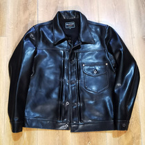 Horse skin like visual effect locomotive clothing tanning thick sheep leather 506 jacket slim short leather leather leather men