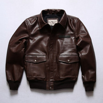 AVFLY business casual American leather flying suit men lapel top layer cowhide jacket slim short coat men