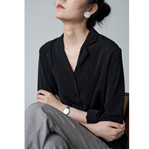 SS STUDIO Commuter Black Shirt Woman Design Sensation Little Crowdsuit Collar Career 100 Hitch Outside Wearing Spring Autumn