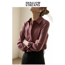 SS STUDIO EARLY SPRING COMMUTE PROFESSIONAL SATIN SHIRT WOMAN TEMPERAMENT HIGH LEVEL SENSFEEL PURPLE LONG SLEEVE BLOUSE