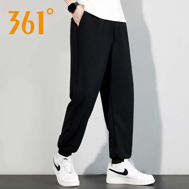 361 Degrees Authentic Men's Pants 2024 Autumn New Training Sports Sweatpants Cuffed Knitted Long Pants 552434015B