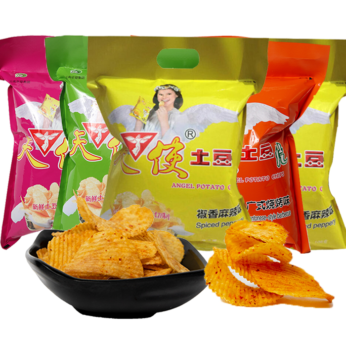 5 bags angel potato chips pepper spicy tomato-flavored potato chips 108g after 80 childhood nostalgic snacks