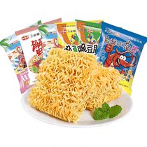 Golden Elephant Condry Eating Noodles Iron Plate Squid * 50 Bag Crab Smell Pea Crispy Noodle crisp Lobster Strips Instant Noodles