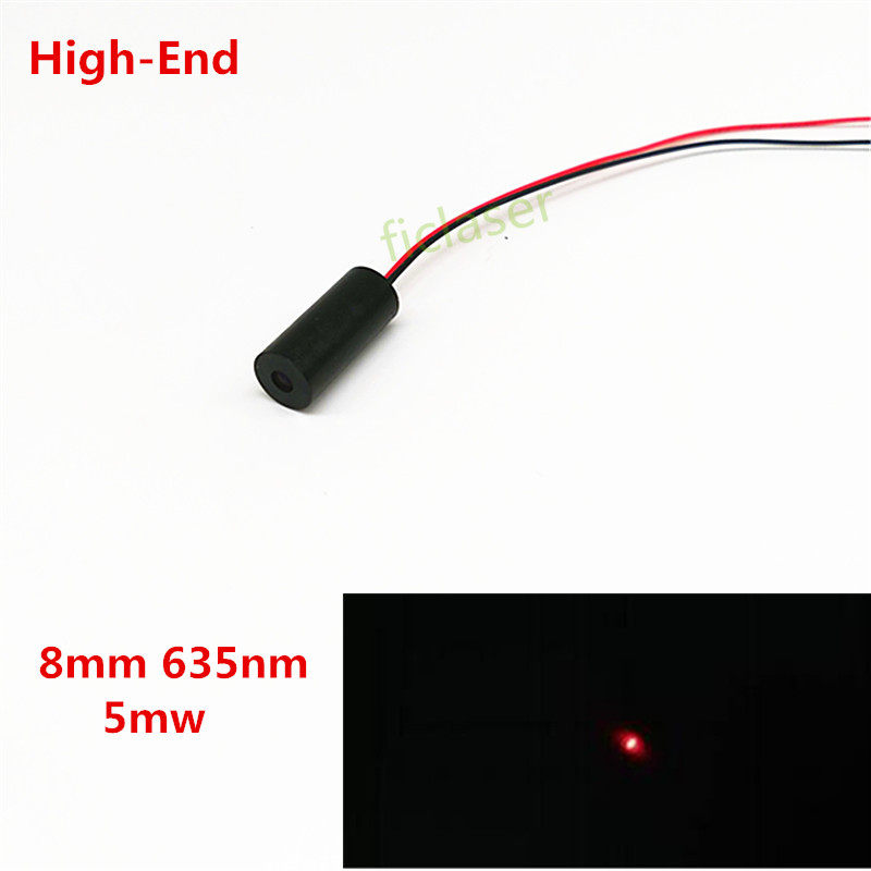 Ultra-small spot, high specification 635nm5mw laser module, 8mm red laser module size 8x20mm