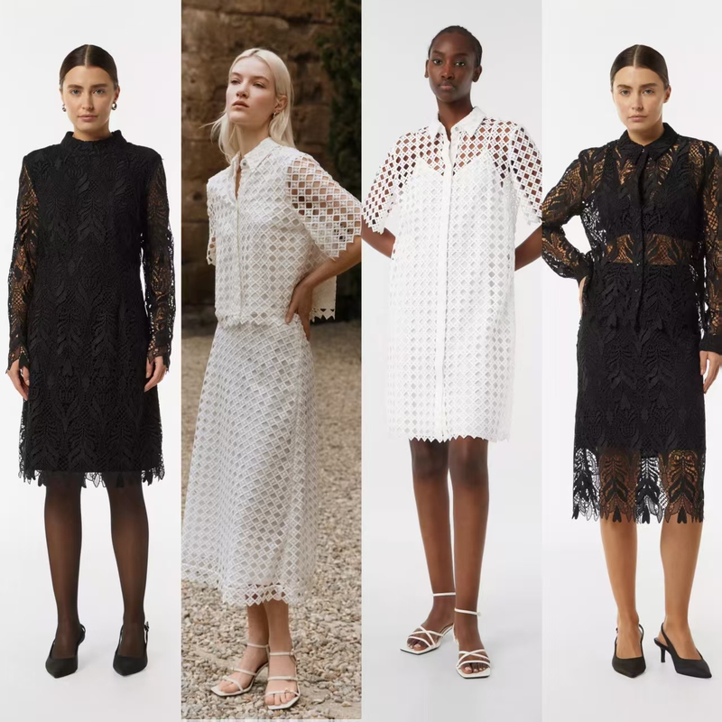 Minimalist Style Com Yuan Elegant Lace Series |   Dress/Shirt/Skirt, Versatile and Light Luxury, Slight Imperfections Default.