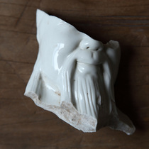 Late Qing Dynasty and Republic of China Clay Sculpture Guan Gong Remains Plastic Ornaments Ancient Porcelain Samples Identification Specimens Ming and Qing Blue and White Old Porcelain Pieces