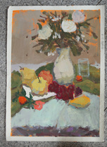 Old Character Painting Original Water Powder Painting Oil Painting Decoration Painting Color China Beauty Yard Water Powder Work Collection 4 Open