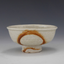 Song Dynasty shadow celadon carved bowl Northern Song Dynasty blue and white glaze kiln site high foot bowl Song bowl old bowl antique Song porcelain specimen