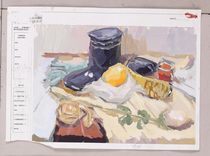 Gouache decorative painting original 4 open K gouache still life painting decorative painting color original painting manuscript