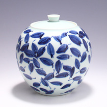 Tea cans blue and white tea cans contemporary art storage cans large jars Art Academy artists porcelain jars