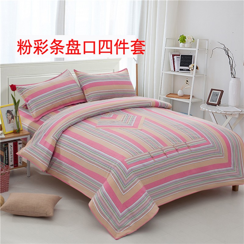 Dày làm bằng tay cũ thô bông bốn mảnh sọc đôi giường đơn quilt đám cưới 1,5 1,8 2 m giường