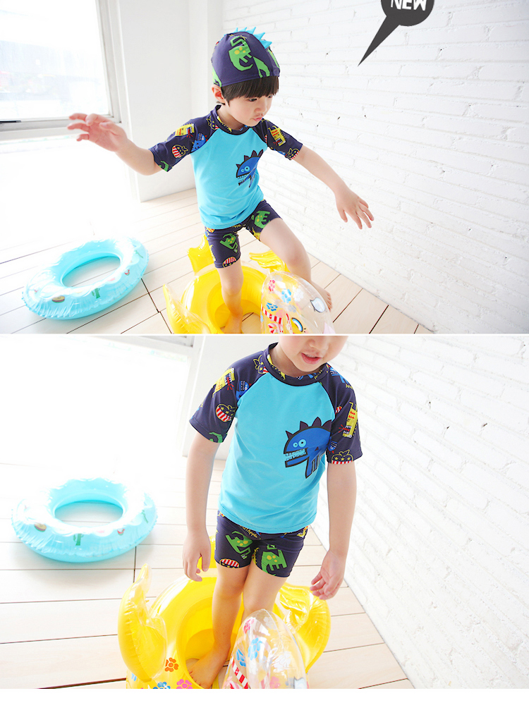 Áo Tắm trẻ em Boy Boy Chia Áo Tắm Bé Con Lớn Kem Chống Nắng Bơi Mùa Hè Mặt Trời Bơi Cap Set đồ bơi trẻ em nam