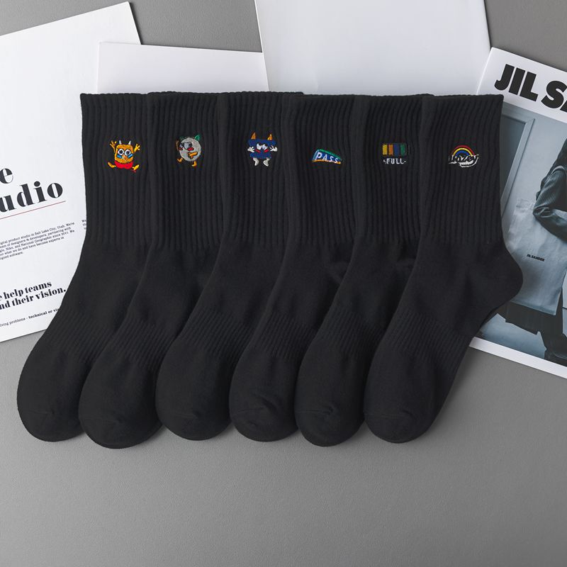 Black Socks Men's Long Socks Trendy Brand Cute Cartoon Mid-Calf High-Waisted Trendy Spring and Summer Cotton High Tube Unique Versatile Rainbow Black Socks Men's Long Socks Trendy Brand Cute Cartoon Mid-Calf High-Waisted Trendy Spring and Summer Cotton High Tube Unique Versatile Rainbow